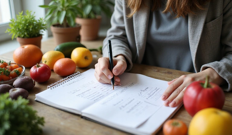 Osoba planująca budżet na zdrowe odżywianie